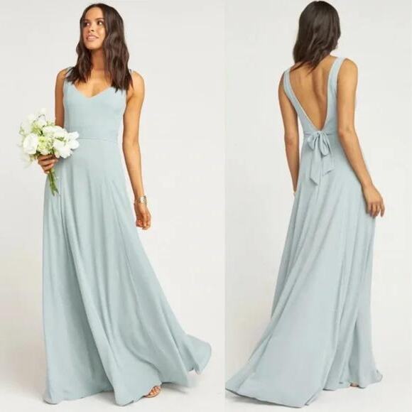 Show Me Your Mumu | NWT Jenn Maxi Dress Bridesmaid Formal Gown in Silver Sage - Picture 1 of 14